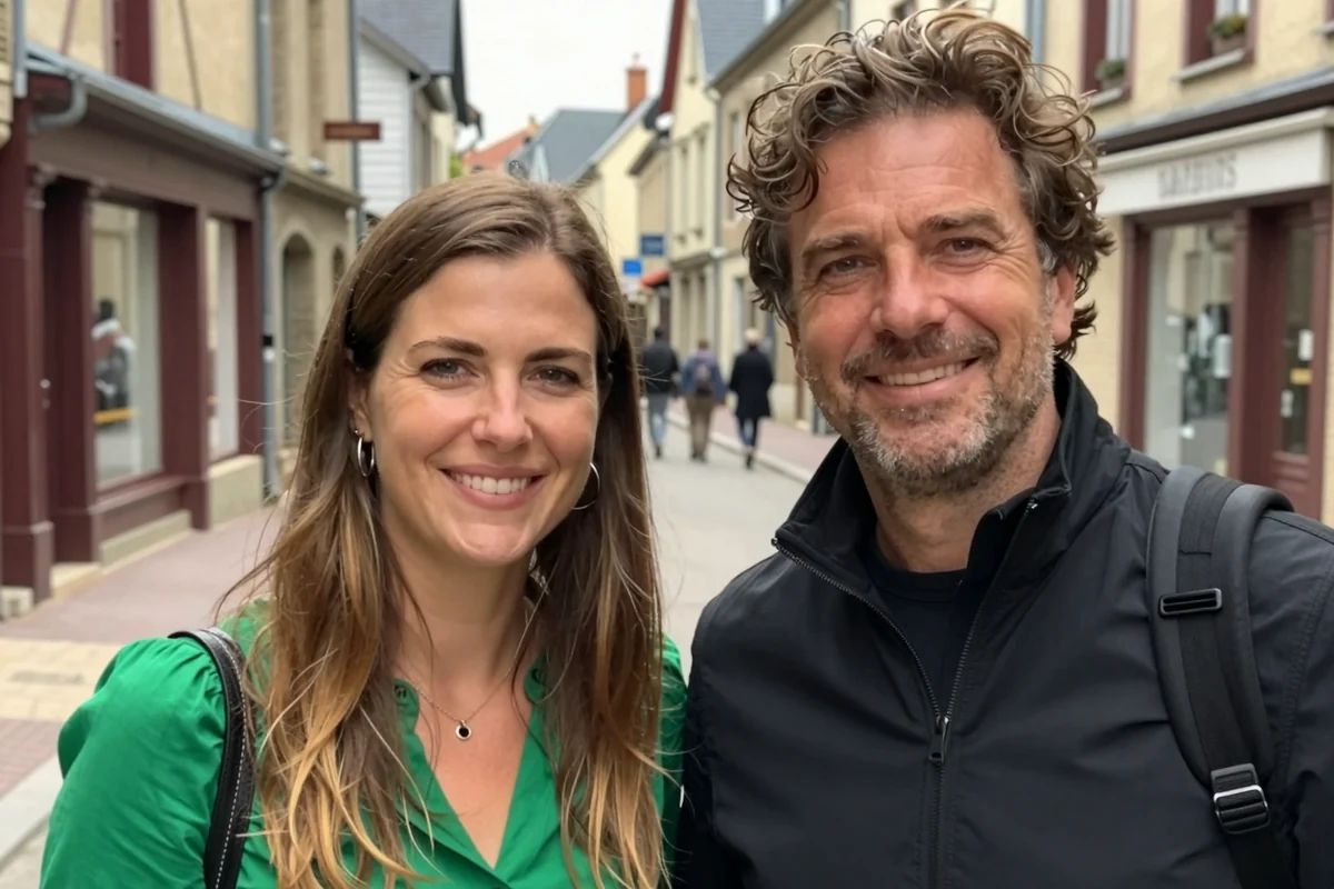 Se rencontrer près de chez soi Un rire partagé dans une rue du centre près de chez soi, une rencontre qui démarre bien